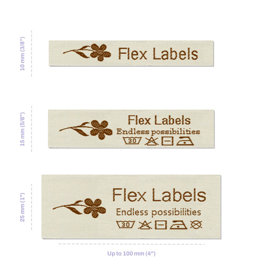 Custom Flex Labels in 3 sizes