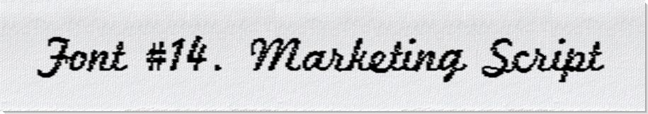 Dodofy Custom Labels Font Style #14 Marketing Script, 15mm