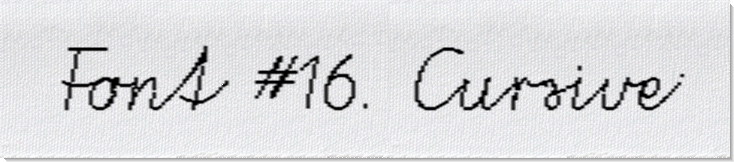 Dodofy Custom Labels Font Style #16 Cursive, 15mm