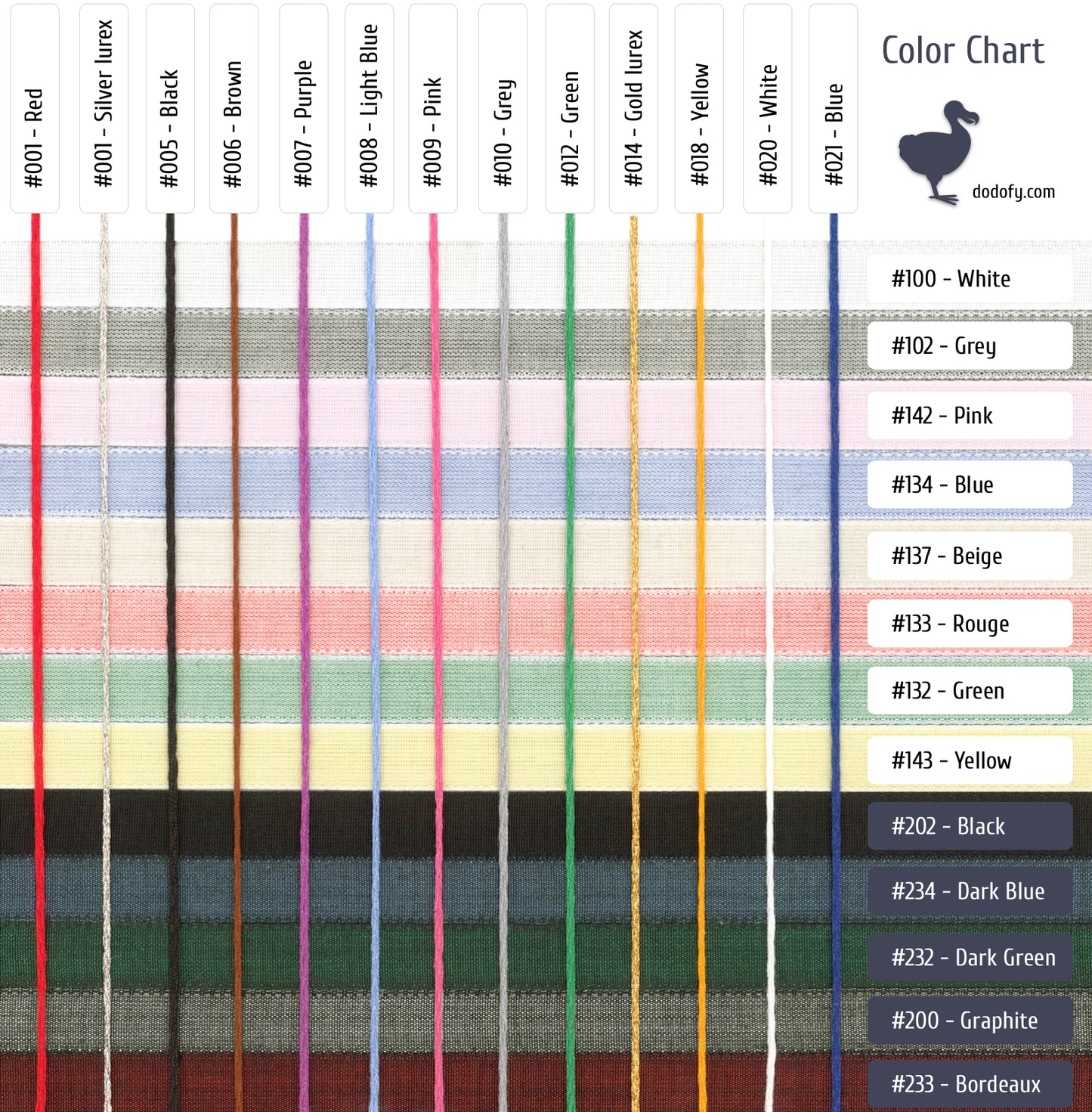 Logo Labels - Color Chart - woven clothing labels