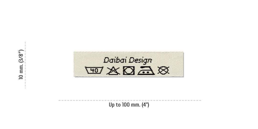 Sizes for Care Labels DAIBAI, 10 mm. (3/8″)