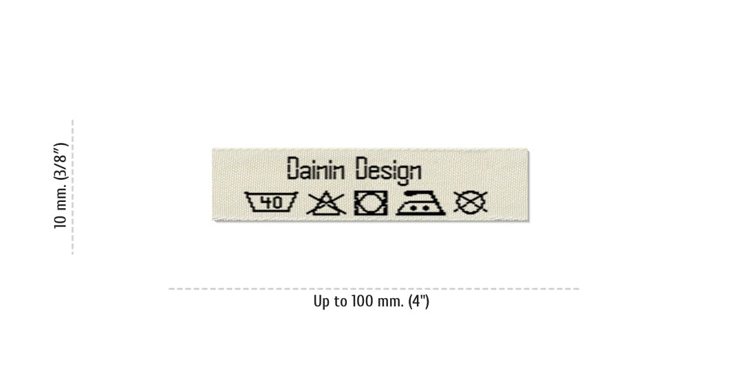 Sizes for Care Labels DAININ, 10 mm. (3/8″)