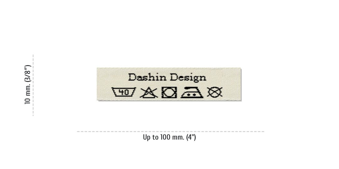 Sizes for Care Labels DASHIN, 10 mm. (3/8″)