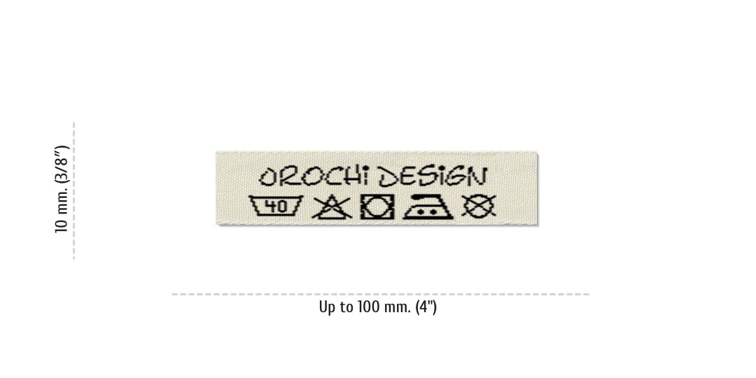 Size for Care Labels OROCHI, 10 mm. (3/8″)