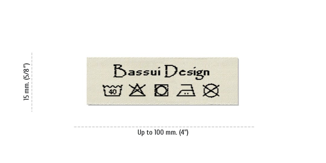 Size for Care Labels BASSUI, 15 mm. (5/8″)