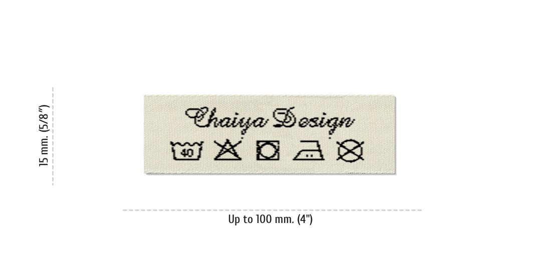 Sizes for Care Labels CHAIYA, 15 mm. (5/8″)