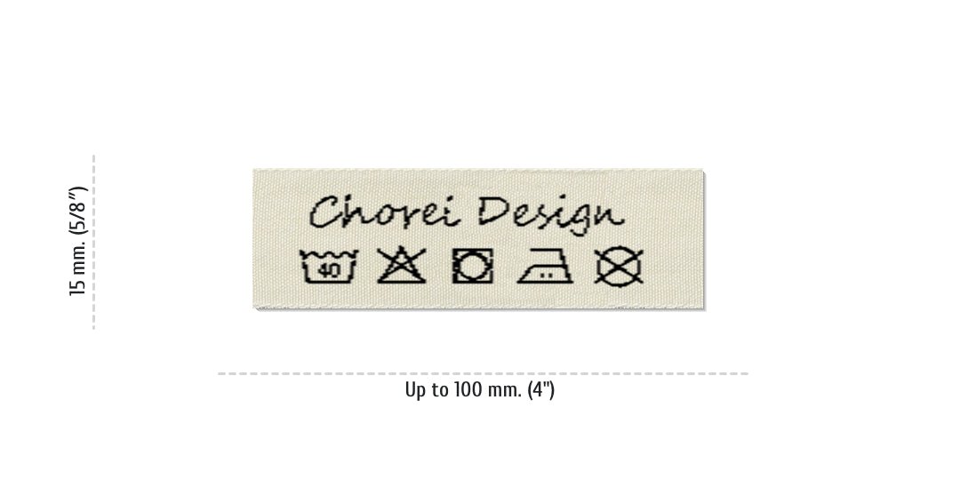 Sizes for Care Labels CHOREI, 15 mm. (5/8″)