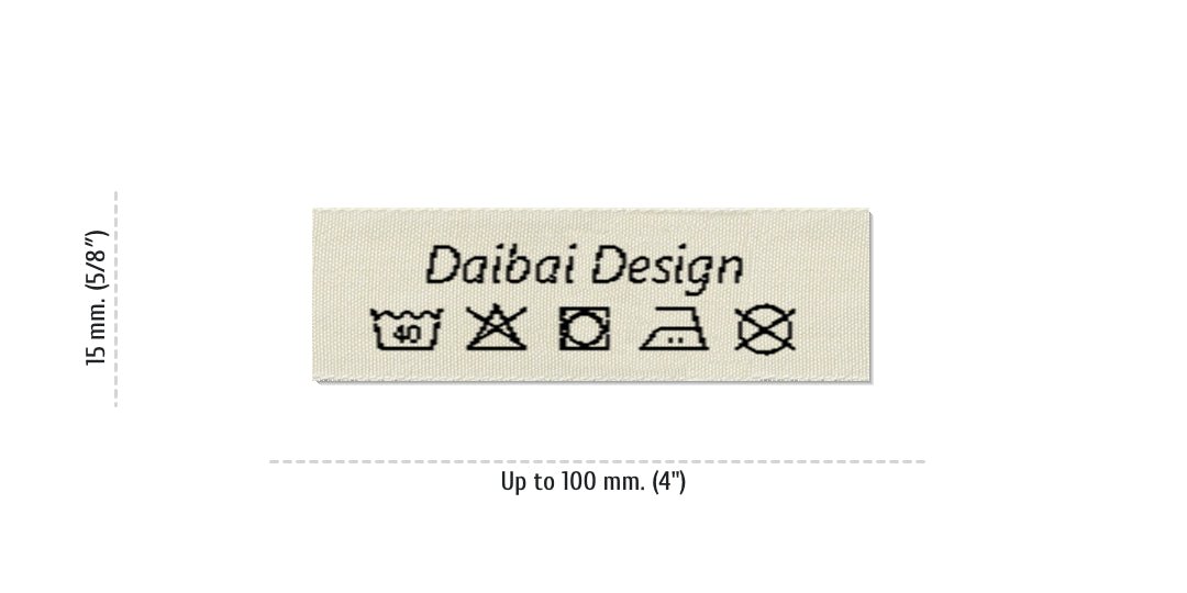 Sizes for Care Labels DAIBAI, 15 mm. (5/8″)