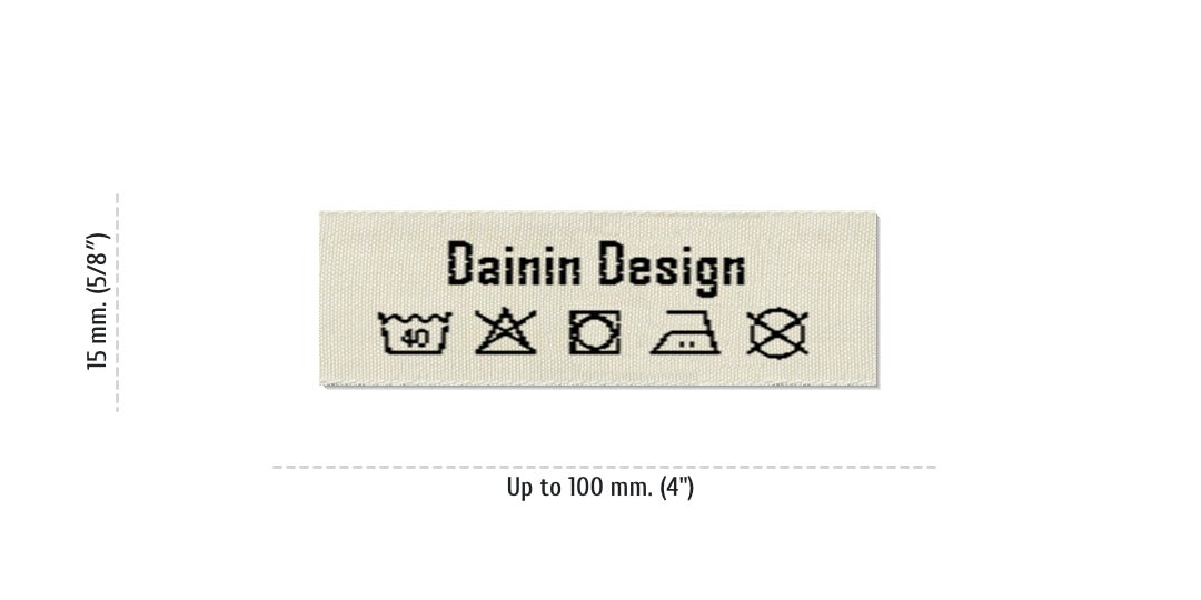 Sizes for Care Labels DAININ, 15 mm. (5/8″)