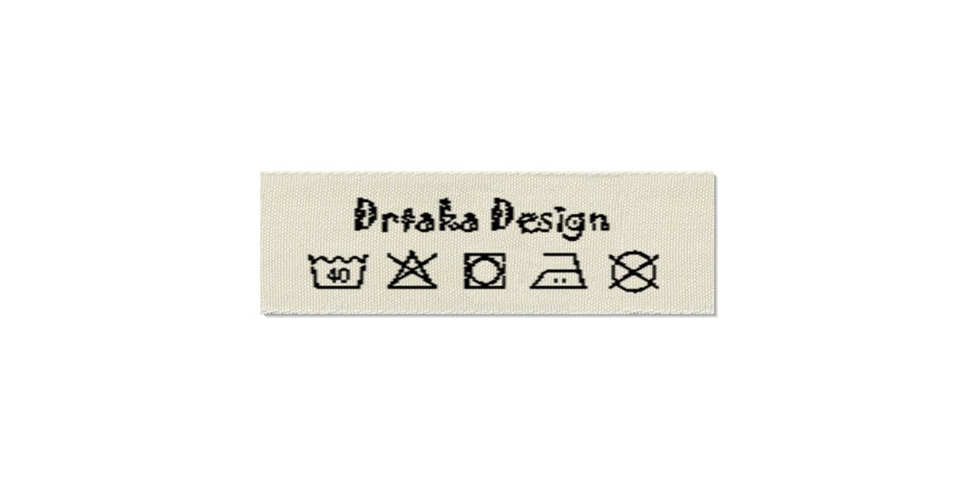 Design template for Care Labels DRTAKA, 15 mm. (5/8″)