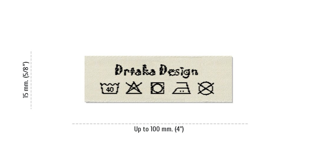 Sizes for Care Labels DRTAKA, 15 mm. (5/8″)