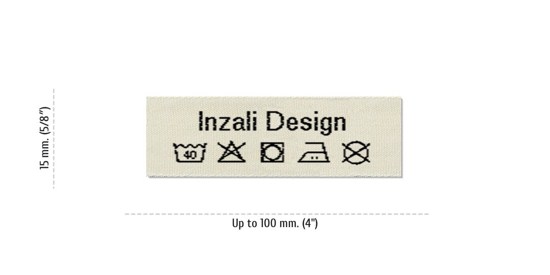 Size for Care Labels INZALI, 15 mm. (5/8″)