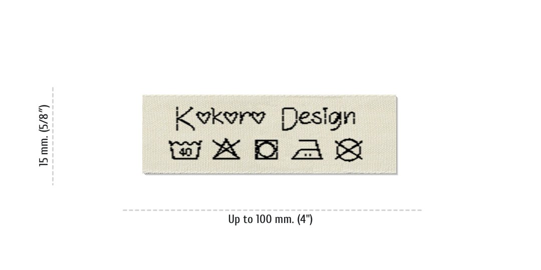 Size for Care Labels KOKORO, 15 mm. (5/8″)