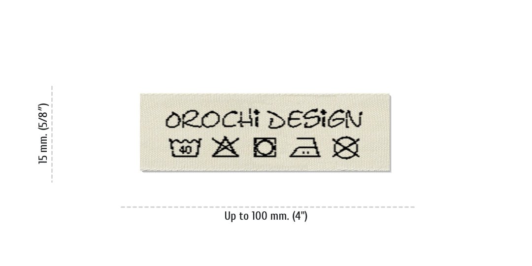 Size for Care Labels OROCHI, 15 mm. (5/8″)