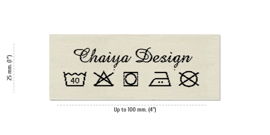 Sizes for Care Labels CHAIYA, 25 mm (1″)