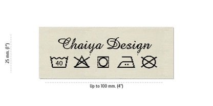 Sizes for Care Labels CHAIYA, 25 mm (1″)