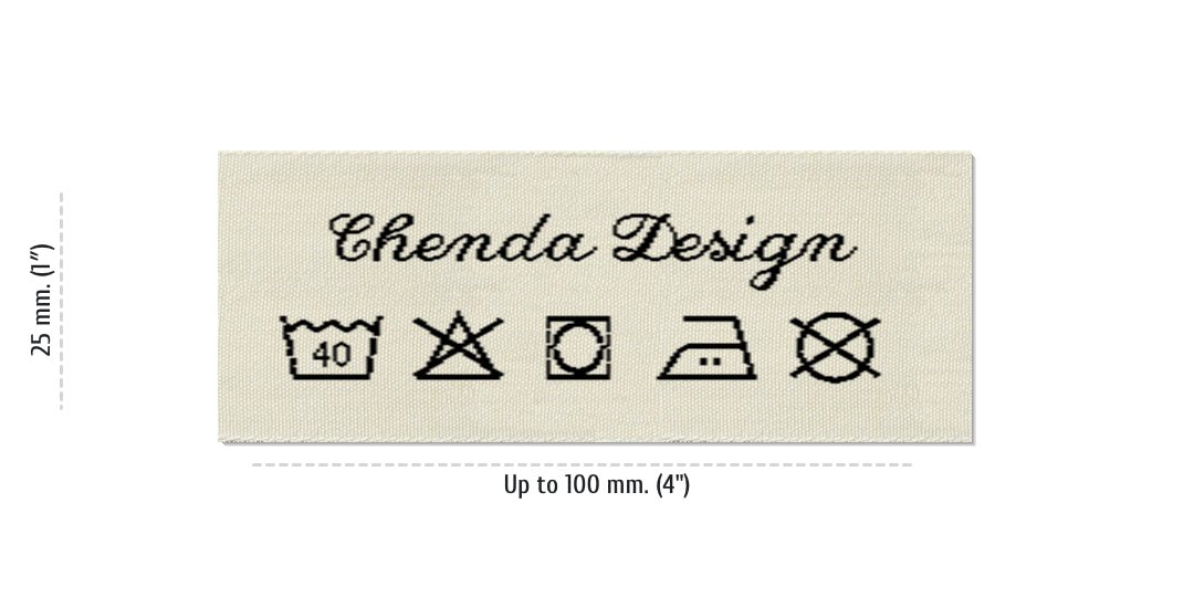 Size for Care Labels CHENDA, 25 mm (1″)