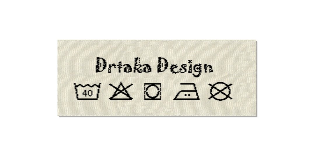 Design template for Care Labels DRTAKA, 25 mm (1″)