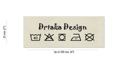Sizes for Care Labels DRTAKA, 25 mm (1″)