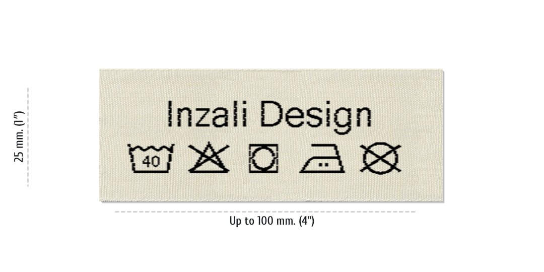 Size for Care Labels INZALI, 25 mm (1″)