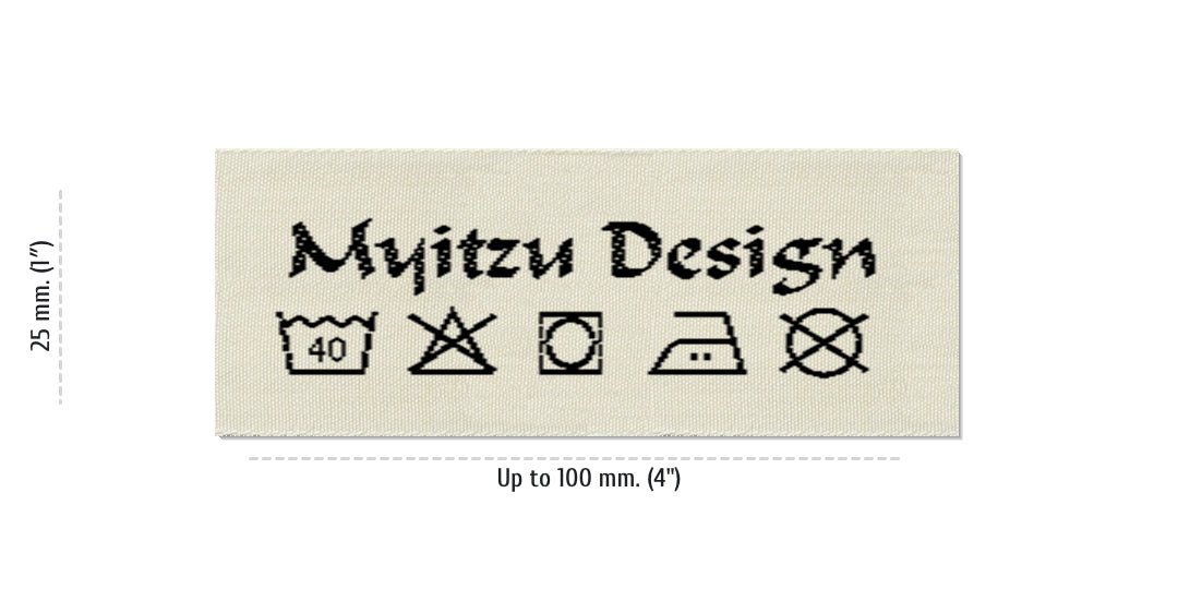 Size for Care Labels MYITZU, 25 mm (1″)