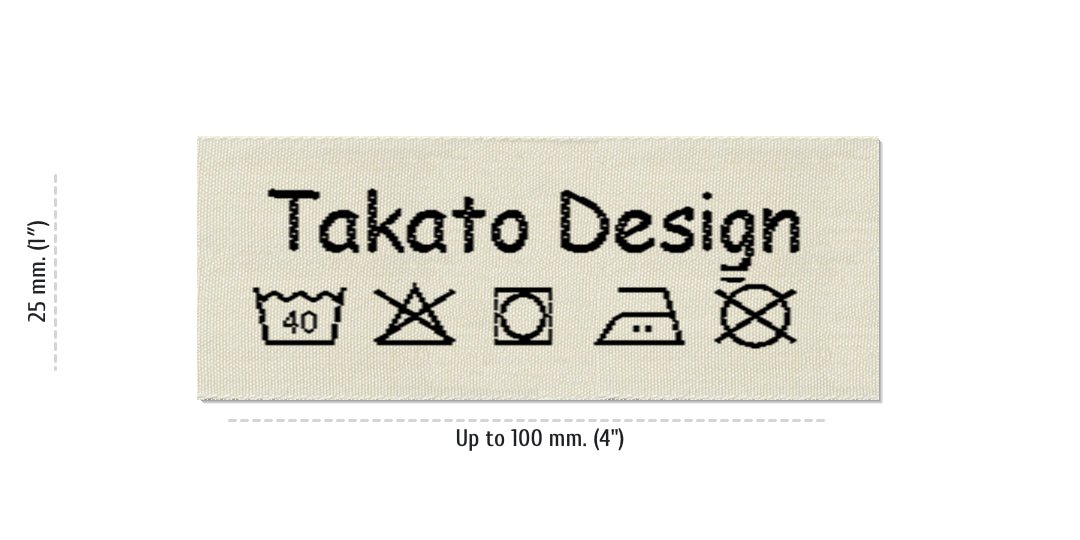 Size for Care Labels TAKATO, 25 mm (1″)