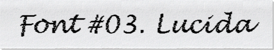 Dodofy Custom Labels Font Style #03 Lucida, 15mm
