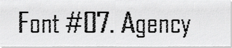 Dodofy Custom Labels Font Style #07 Agency, 15mm