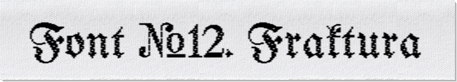 Dodofy Custom Labels Font Style #12 Fraktura, 15mm