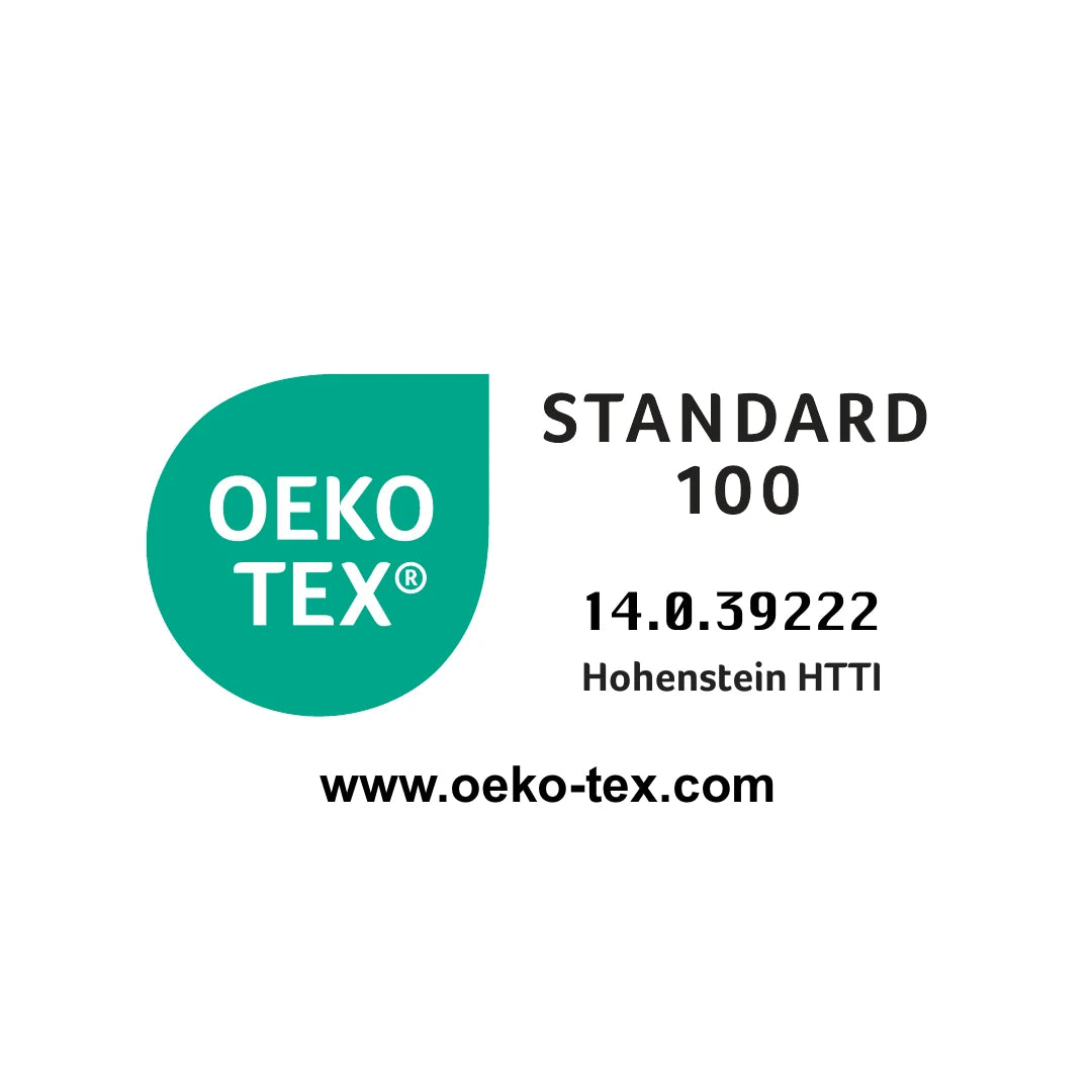 Alle vores navnemærker er produceret af materialer, der er certificeret i henhold til OEKO-TEX® STANDARD 100.