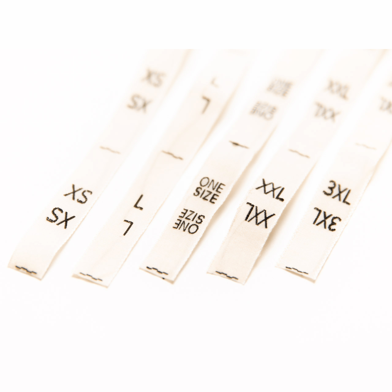 Woven Cotton Size Labels, Adult sizes - Dodofy.com